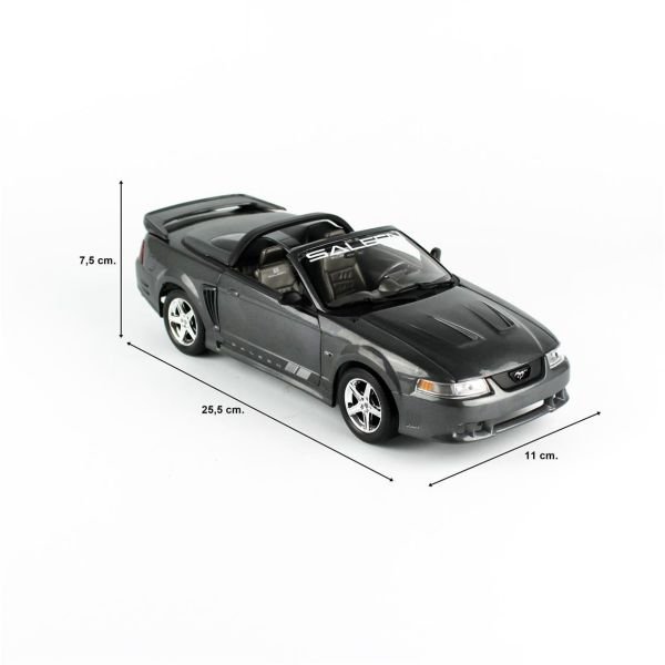 AutoWorld AMM1306 1/18 Ölçek, 2003 Mustang Saleen S281 SC Speedster, Dark Shadow Gray, Sergilemeye Hazır Metal Araba Modeli