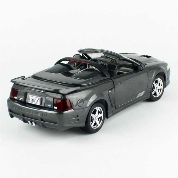 AutoWorld AMM1306 1/18 Ölçek, 2003 Mustang Saleen S281 SC Speedster, Dark Shadow Gray, Sergilemeye Hazır Metal Araba Modeli