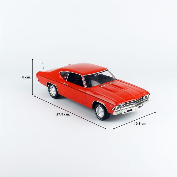 AutoWorld AMM1307 1/18 Ölçek,1969 Chevrolet Chevelle COPO (MCACN), Sergilemeye Hazır Metal Araba Modeli