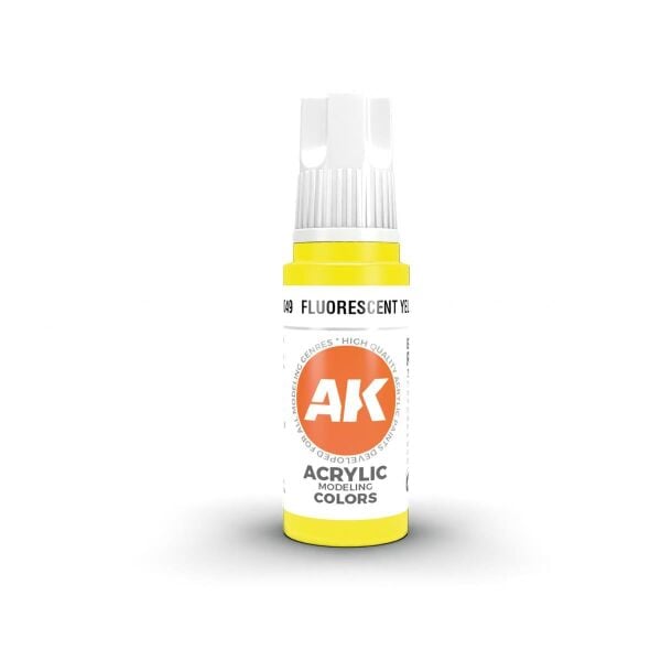 AK 11049 17 ml. Fluorescent Yellow, 3GEN Akrilik Model Boyası