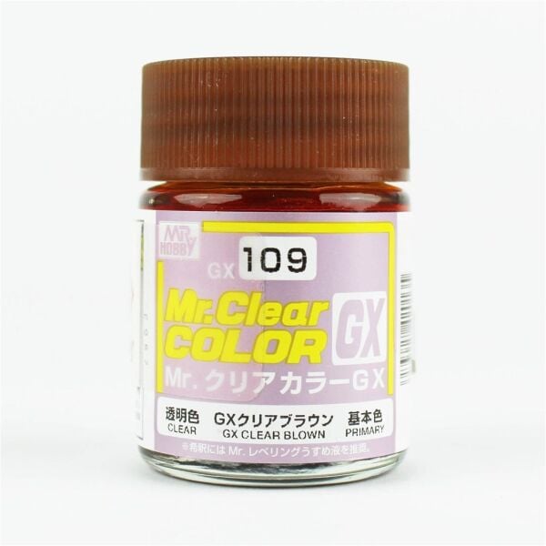 Mr.Hobby GX-109 18 ml. Clear Brown, Mr.Clear Color Serisi Model Boyası