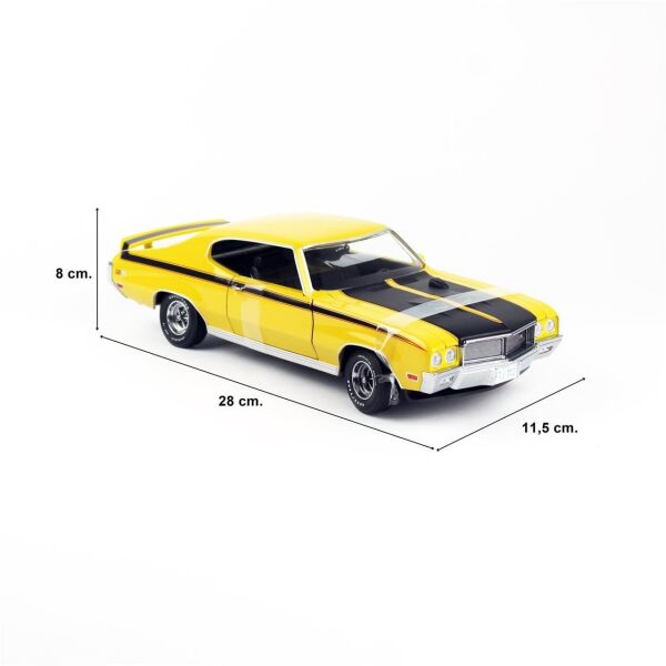Sunstar 5702 1/18 Ölçek, 1970 Buick GSX, Sarı, Sergilemeye Hazır Metal Araba Modeli