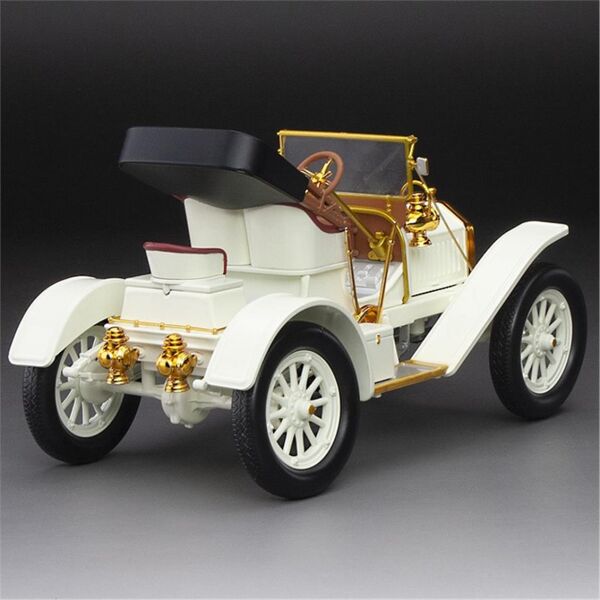Sunstar 5726 1/18 Ölçek, 1908 Buick Model 10, Beyaz, Sergilemeye Hazır Metal Araba Modeli