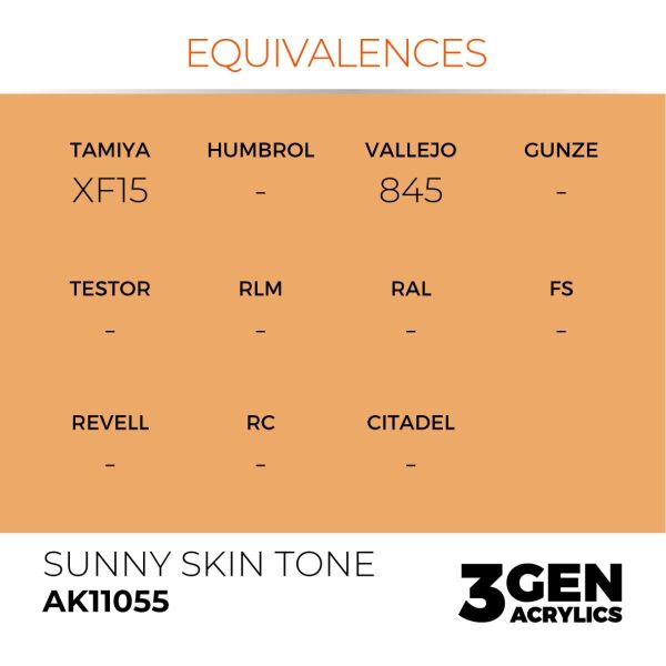 AK 11055 17 ml. Sunny Skin Tone, 3GEN Akrilik Model Boyası