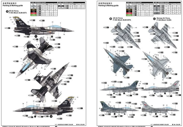 1/144 F-16 A/C Fighting Falcom Blok 15/30/32