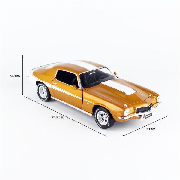 AutoWorld AMM1321 1/18 Ölçek, 1973 Chevy Camaro Baldwin, Motion Class, Sergilemeye Hazır Metal Araba Modeli