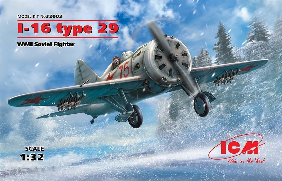 ICM 32003 I-16 type 29, WWII Soviet Fighter 5 adet I-1