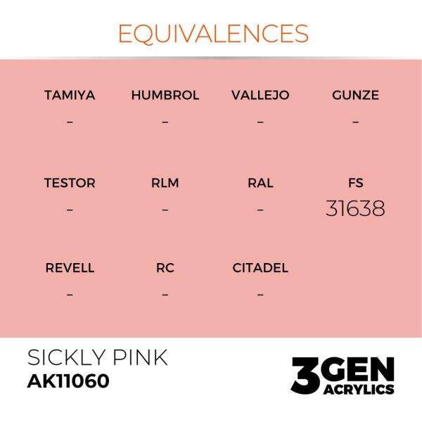 AK 11060 17 ml. Sickly Pink, 3GEN Akrilik Model Boyası