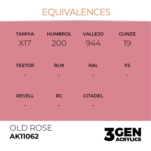 AK 11062 17 ml. Old Rose, 3GEN Akrilik Model Boyası