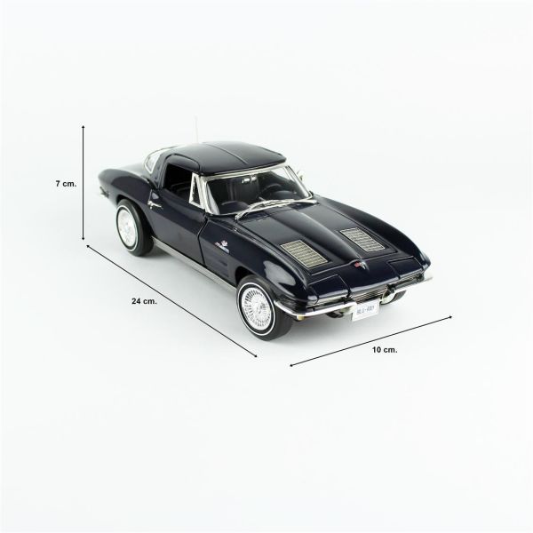 AutoWorld AMM1325 1/18 Ölçek, 1963 Chevrolet Corvette Stingray Coupe, Saddle Tan Metallic, Sergilemeye Hazır Metal Araba Modeli