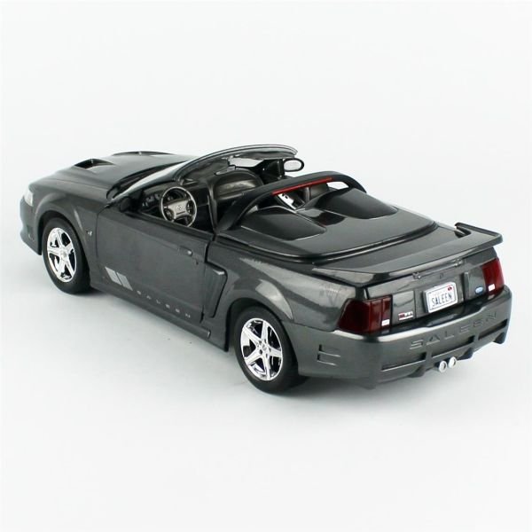AutoWorld AMM1326 1/18 Ölçek, 2003 Mustang Saleen S281 SC Speedster, Dark Shadow Gray With Signature,Sergilemeye Hazır Metal Ar