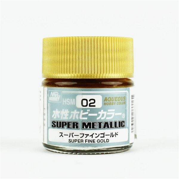 Mr.Hobby HSM-02 10 ml. Super Fine Gold, Super Metallic Colors, Aqueous Serisi Model Boyası