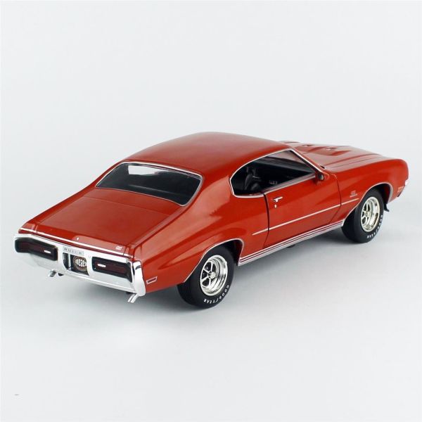 AutoWorld AMM1327 1/18 Ölçek, 1972 Buick GS Hardtop (MCACN), Br. Orange, Sergilemeye Hazır Metal Araba Modeli