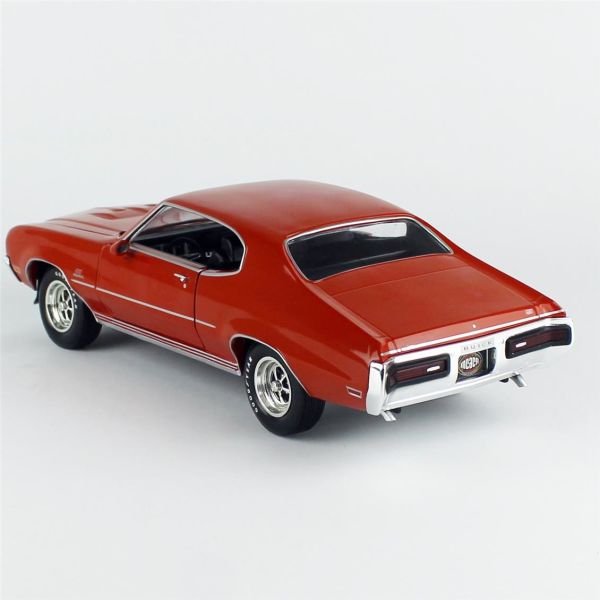 AutoWorld AMM1327 1/18 Ölçek, 1972 Buick GS Hardtop (MCACN), Br. Orange, Sergilemeye Hazır Metal Araba Modeli