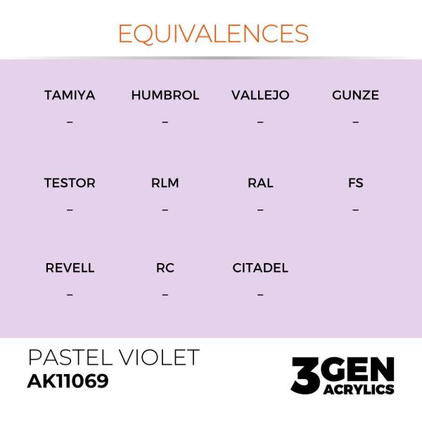 AK 11069 17 ml. Pastel Violet, 3GEN Akrilik Model Boyası
