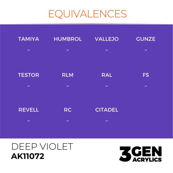 AK 11072 17 ml. Deep Violet, 3GEN Akrilik Model Boyası