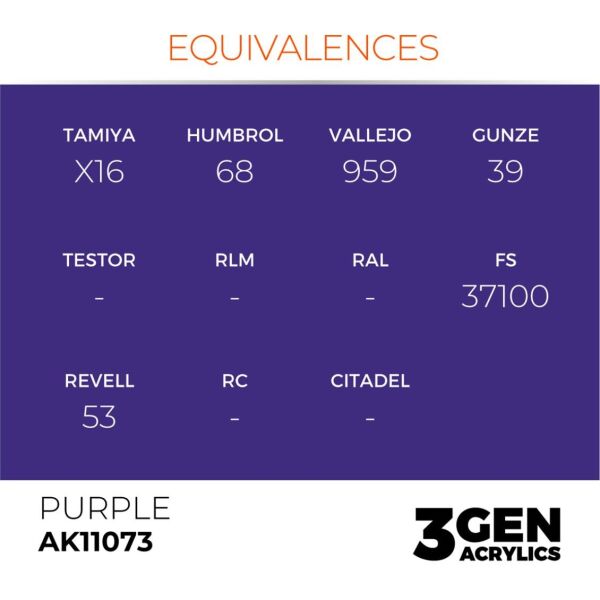 AK 11073 17 ml. Purple, 3GEN Akrilik Model Boyası