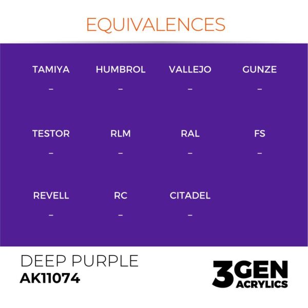 AK 11074 17 ml. Deep Purple, 3GEN Akrilik Model Boyası