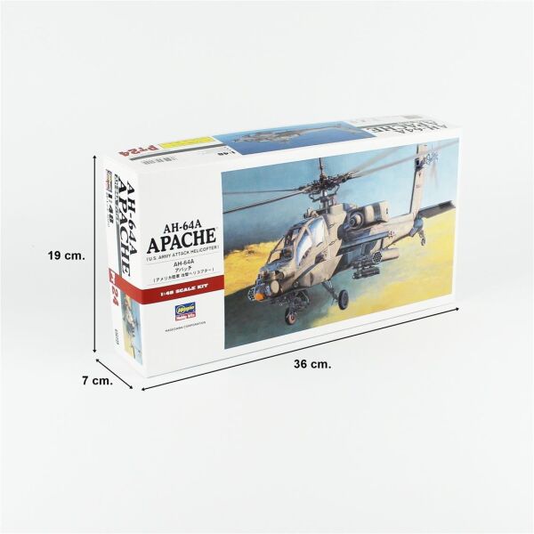 Hasegawa PT24 7224 1/48 Ölçek, AH-64A Apache, Askeri Helikopter Plastik Model Kiti