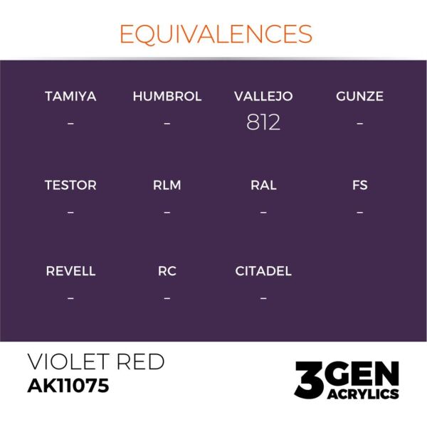 AK 11075 17 ml. Violet Red, 3GEN Akrilik Model Boyası