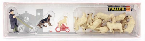 Faller 151901 1/87 Ölçek, Koyunlar,Çoban ve Köpek Figürleri, 14 Adet