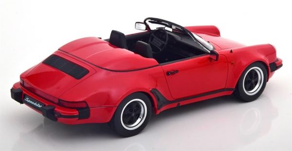 KKscale 180451 1/18 Ölçek, 1989 Porsche 911 Speedster, Kırmızı, Sergilemeye Hazır Metal Araba Modeli