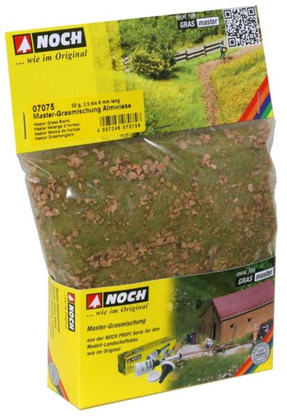 Noch 7075 Statik Çim, Alp Dağları Çayırları Karışımı, 2.5-6.0 mm. 50 Gram Diorama Malzemesi
