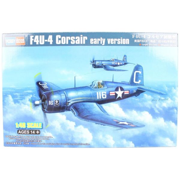 HobbyBoss 80386 1/48 Ölçek, F4U-4 Corsair (Erken Dönem), Savaş Uçağı, Plastik Model kiti