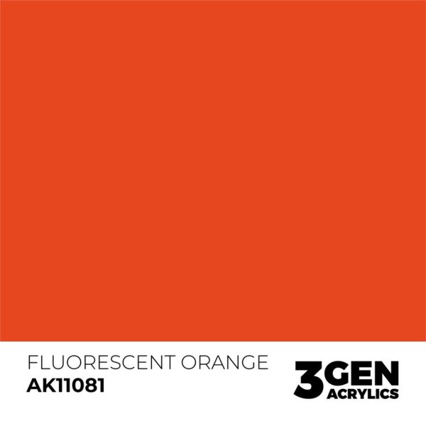 AK 11081 17 ml. Fluorescent Orange, 3GEN Akrilik Model Boyası