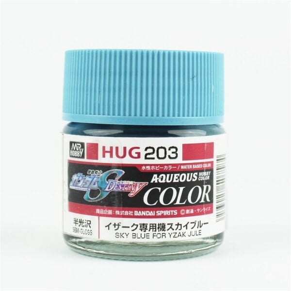 Mr.Hobby HUG-203 10 ml. Sky Blue For Yzak Jule,, Aqueous Gundam Serisi Model Boyası