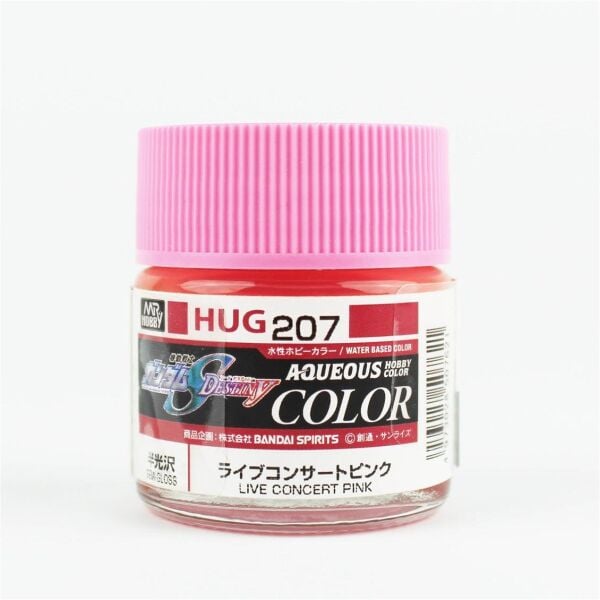 Mr.Hobby HUG-207 10 ml. Lıive Concert Pink, Aqueous Gundam Serisi Model Boyası