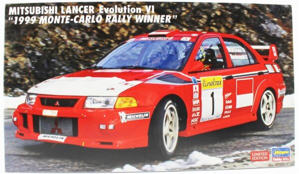 Hasegawa 20666 1/24 Ölçek, Mitsubishi Lancer Evolution VI (1999 Monte-Carlo Rally winner) (Limited Edition) Yarış Aracı Plastik