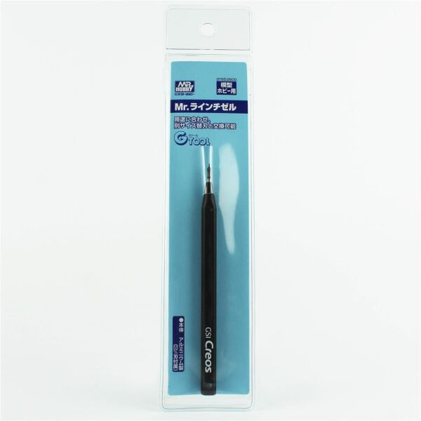Mr.Hobby GT-65 Line Chisel, 0.3 mm Uclu  Scraper, Detaylandırma Bıçağı ve Sapı