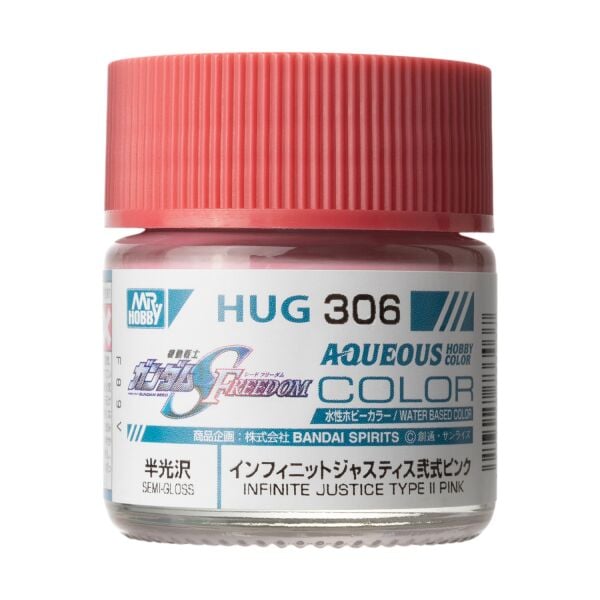 Mr.Hobby HUG-306 10 ml. Infinity Justice Type.II Pink, Aqueous Gundam Serisi Model Boyası