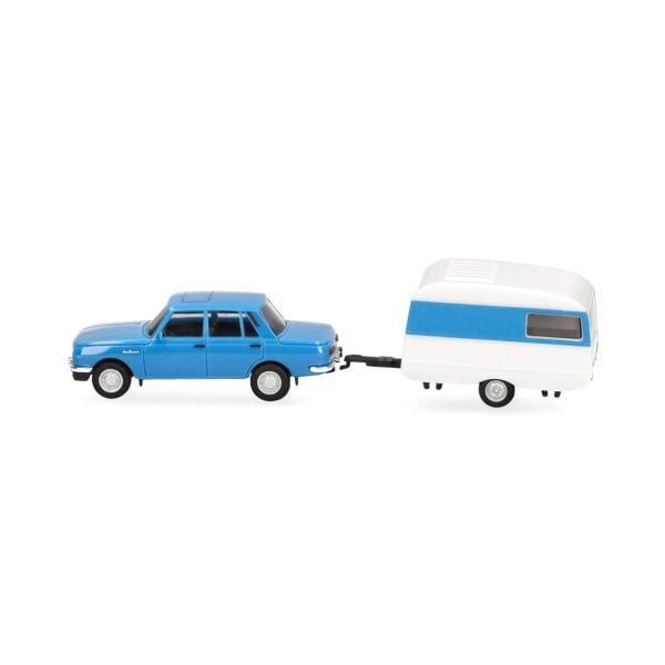 Herpa 028585-002 1/87 Ölçek, Wartburg 353 1982 Sedan ve Çekme Karavan, Sergilemeye Hazır Model Araç