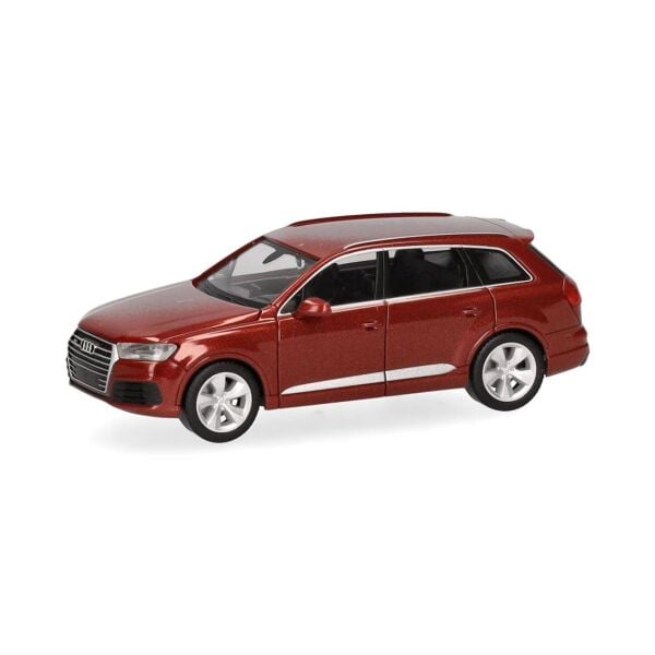 Herpa 038447-005 1/87 Ölçek, Audi Q7, Matador Kırmızı, Sergilemeye Hazır Model Araç