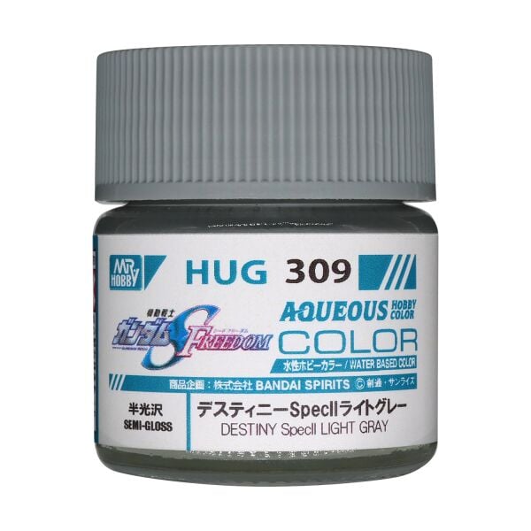 Mr.Hobby HUG-309 10 ml. Destiny Spec.II Light Grey, Aqueous Gundam Serisi Model Boyası