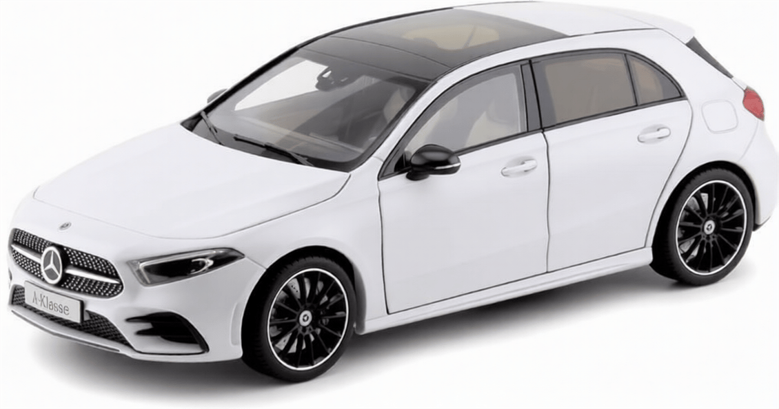 Nzg 66960429 1/18 Ölçek, Mercedes Benz A-Klasse, Digital White Metallic, Sergilemeye Hazır Metal Araba Modeli