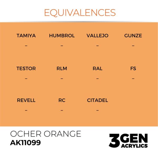 AK 11099 17 ml. Ocher Orange, 3GEN Akrilik Model Boyası