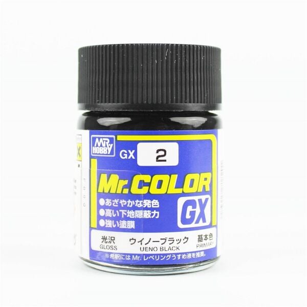 Mr.Hobby GX-2 18 ml. Ueno Balck, Mr.Color Serisi Model Boyası