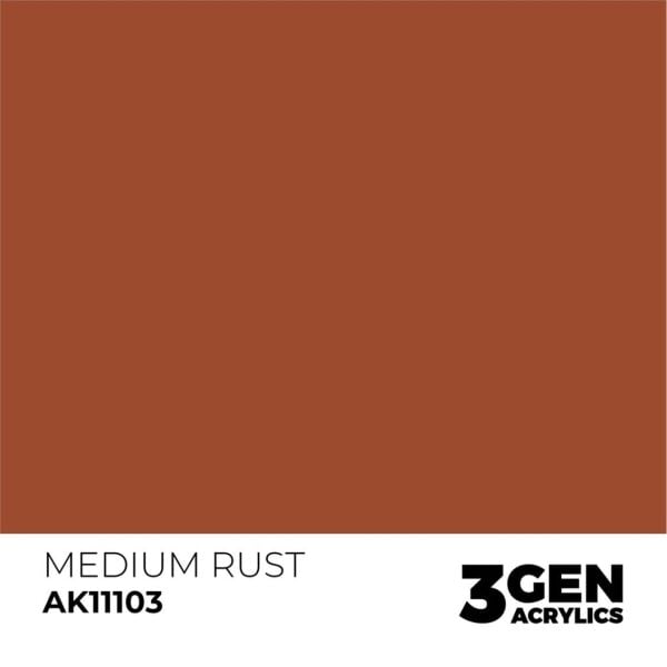 AK 11103 17 ml. Medium Rust, 3GEN Akrilik Model Boyası
