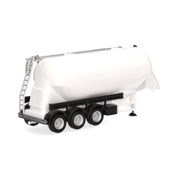 Herpa 076821-002 1/87 Ölçek, 35m3, 3 Akslı Burunlu Silo Romorku, Beyaz, Sergilemeye Hazır Model Araç
