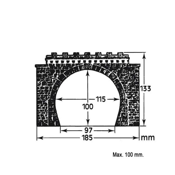 Faller 120565 1/87 Ölçek, Tünel Girişi, Çift Hatlı ( 2 adet ), Plastik Model Kiti