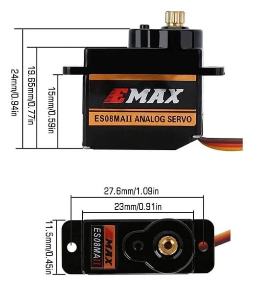 Emax ES08MD II Dijital Metal Dişli Mikro Servo 12g (ORJİNAL)