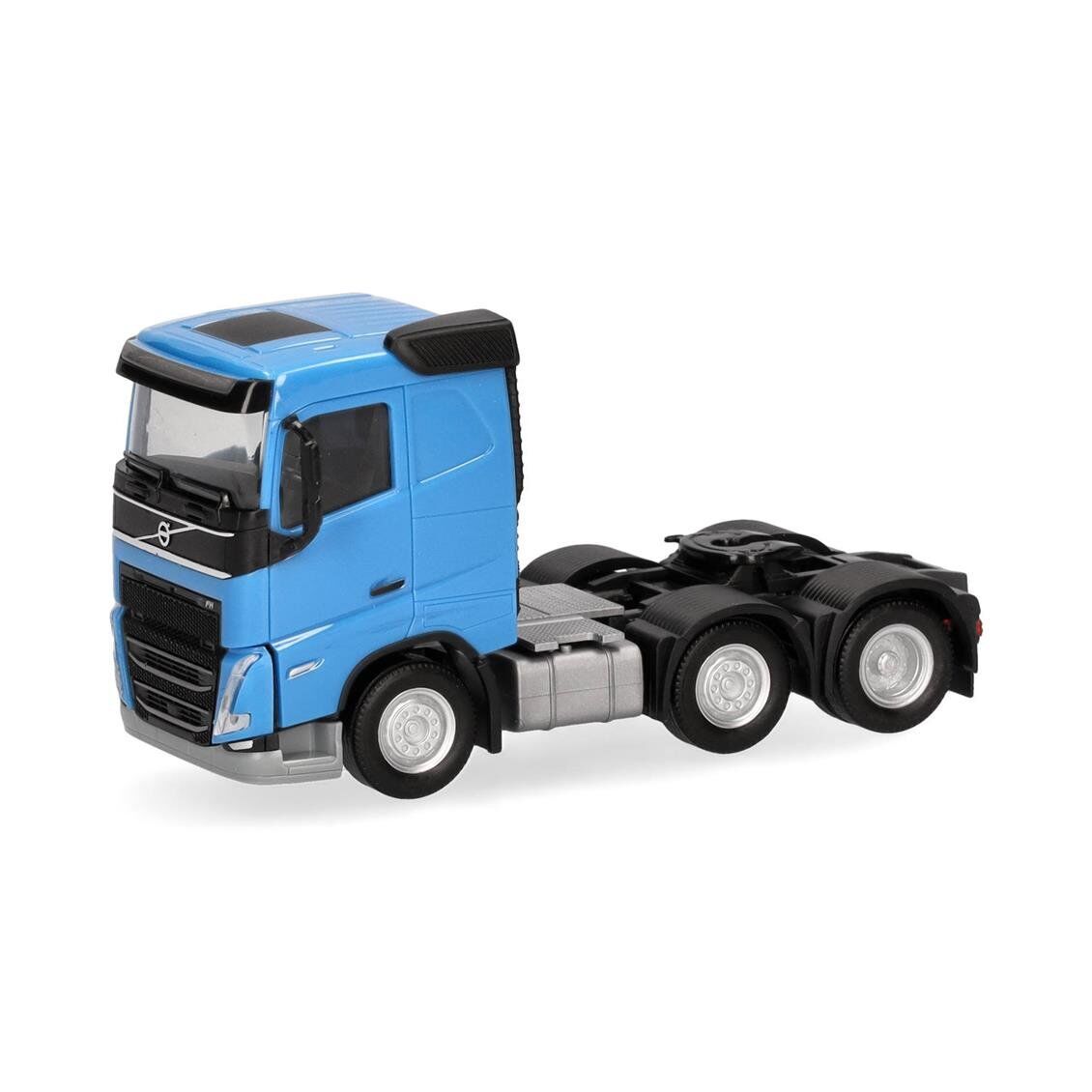 Herpa 313735-003 1/87 Ölçek, Volvo FH Düz Tavanlı 3 Akslı Çekici, Açık Mavi, Sergilemeye Hazır Model Araç