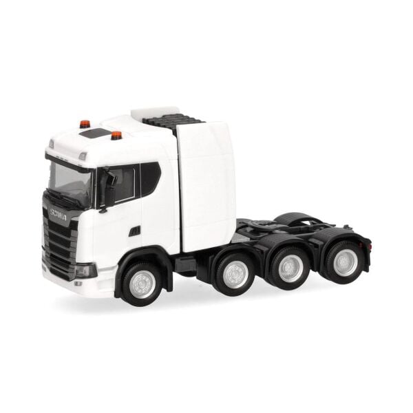 Herpa 315753-003 1/87 Ölçek, Scania CS 20 ND, Ağır Hizmet 4 Akslı Çekici, Beyaz, Sergilemeye Hazır Model Araç