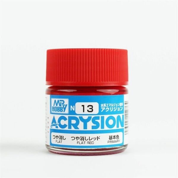 Mr.Hobby N-013 10 ml. Flat Red, Acrysion Serisi Model Boyası
