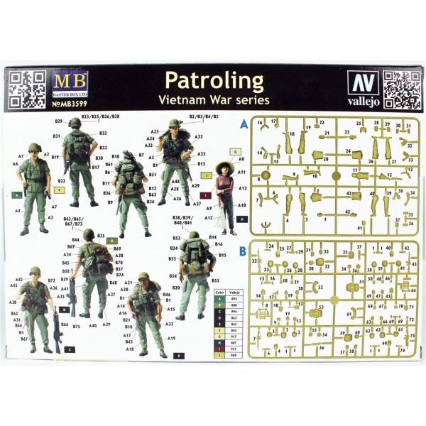 Masterbox 3599 1/35 Ölçek, Vietnam Savaşı, Devriye Gezerken, Plastik Figür Kiti
