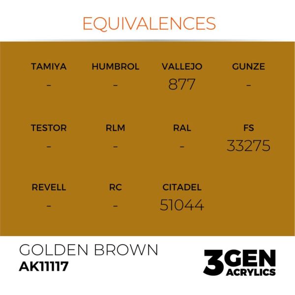 AK 11117 17 ml. Golden Brown, 3GEN Akrilik Model Boyası