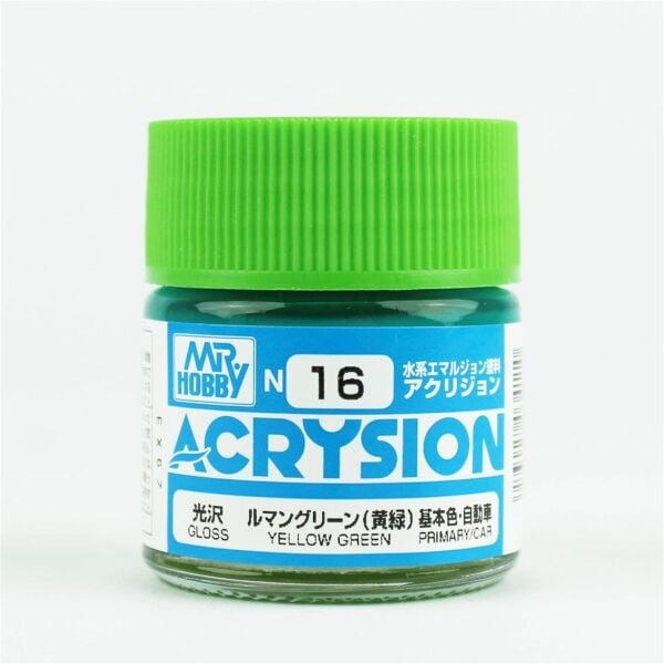 Mr.Hobby N-016 10 ml. Yellow Green, Acrysion Serisi Model Boyası